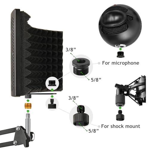 Frgyee Microphone Isolation Shield, Foldable Mic Sound Absorbing Foam for Condenser Microphone Mic Arm Stand Recording Equipment Studio, High Density Absorbent Foam to Filter Vocal by Frgyee - Image 5