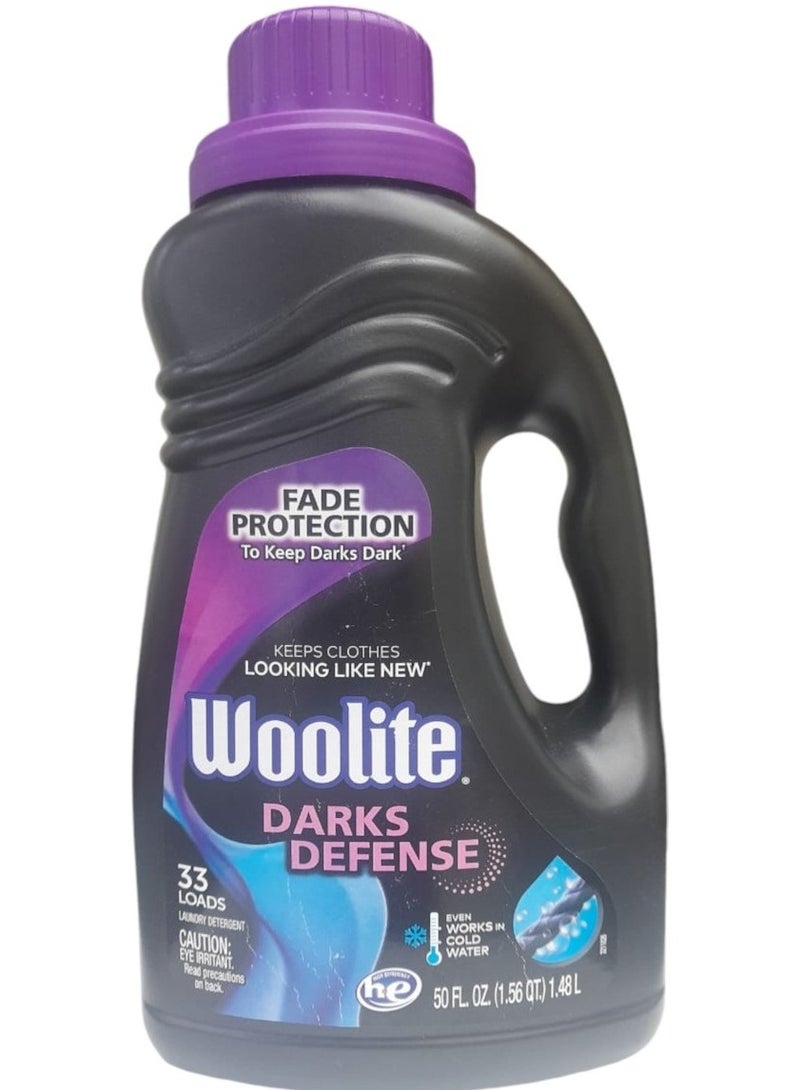 Woolite Darks Defense Liquid Laundry Detergent, 33 Loads, 50 Fl Oz - Image 1