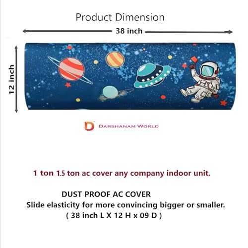DARSHANAM WORLD Polyester Printed Air Conditioning Dust Cover Folding Designer Ac Cover For Indoor Split Ac 1.5 Ton (97 X 31 X 21 .5 Cm ) (Starlit Night) - Image 4