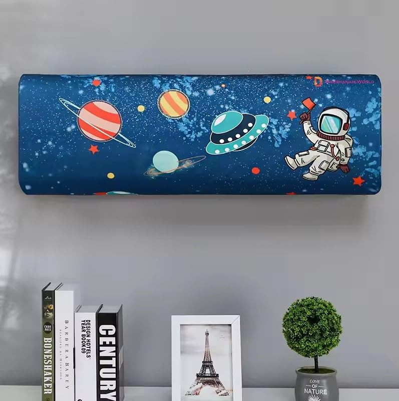 DARSHANAM WORLD Polyester Printed Air Conditioning Dust Cover Folding Designer Ac Cover For Indoor Split Ac 1.5 Ton (97 X 31 X 21 .5 Cm ) (Starlit Night) - Image 1