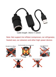 Generic USB Port To 12V Car Cigarette Lighter Socket Converter Adapter Cord USB Port Power Converter 30Cm  - Image 2