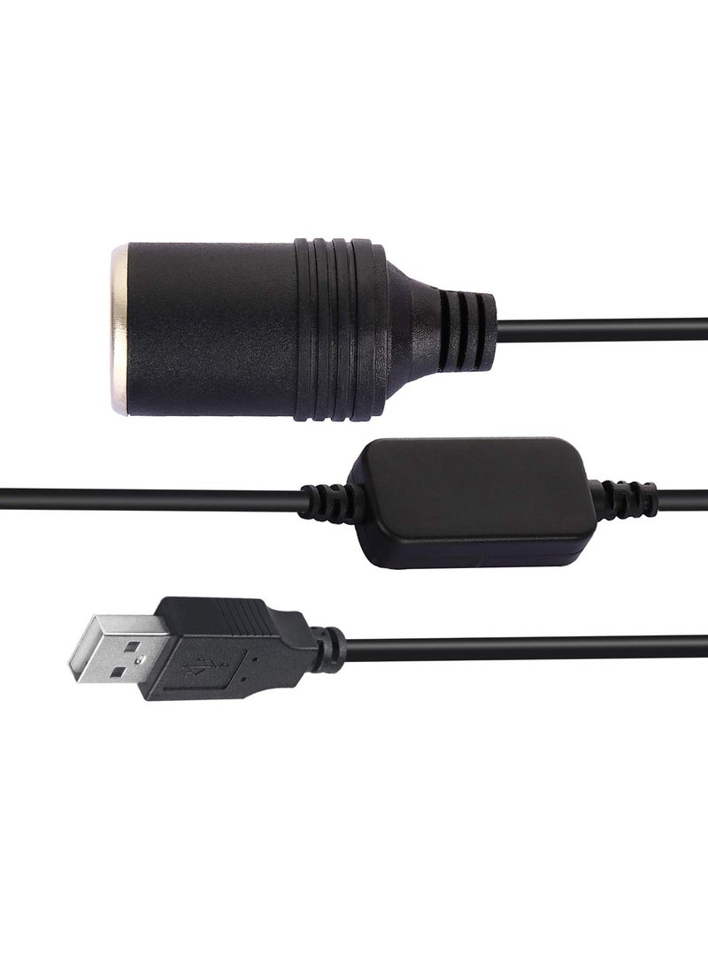 Generic - USB Port To 12V Car Cigarette Lighter Socket Converter Adapter Cord USB Port Power Converter 30Cm - Image 1