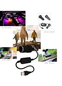 Generic USB Port To 12V Car Cigarette Lighter Socket Converter Adapter Cord USB Port Power Converter 30Cm  - Image 4