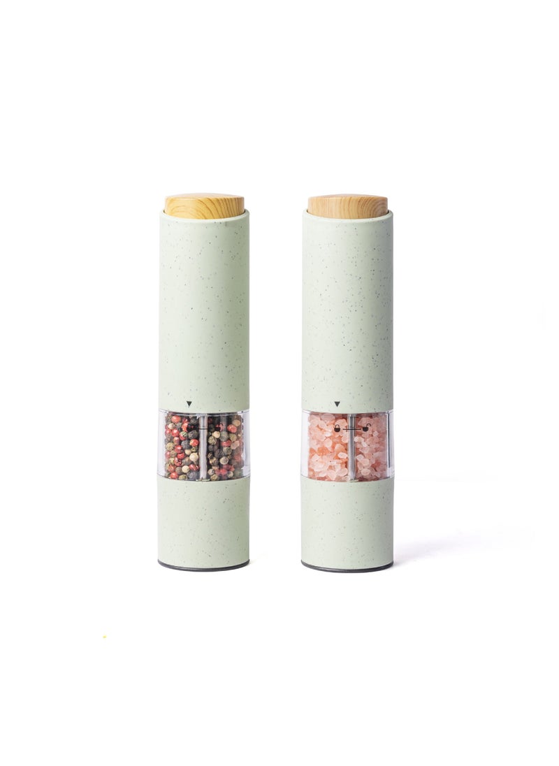 1 x 5 pcs Wheat Straw Pepper Mill Electric Kitchen Grinder SW-204 green double 