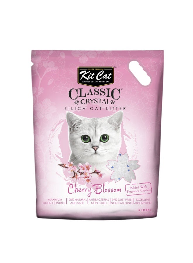 Kit Cat Classic Crystal Cat Litter Cherry Blossom 5L - Image 1
