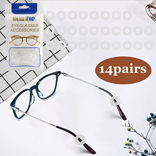 SMARTTOP 14 Pairs Eyeglass Ear Grips Sleeve Holder-Eyeglasses Ear Hooks -Comfort Anti-Slip glasses ear grip-For Kids and Adults Sunglasses, Reading Glasses, Sport Eyewear (Clear) - Image 2