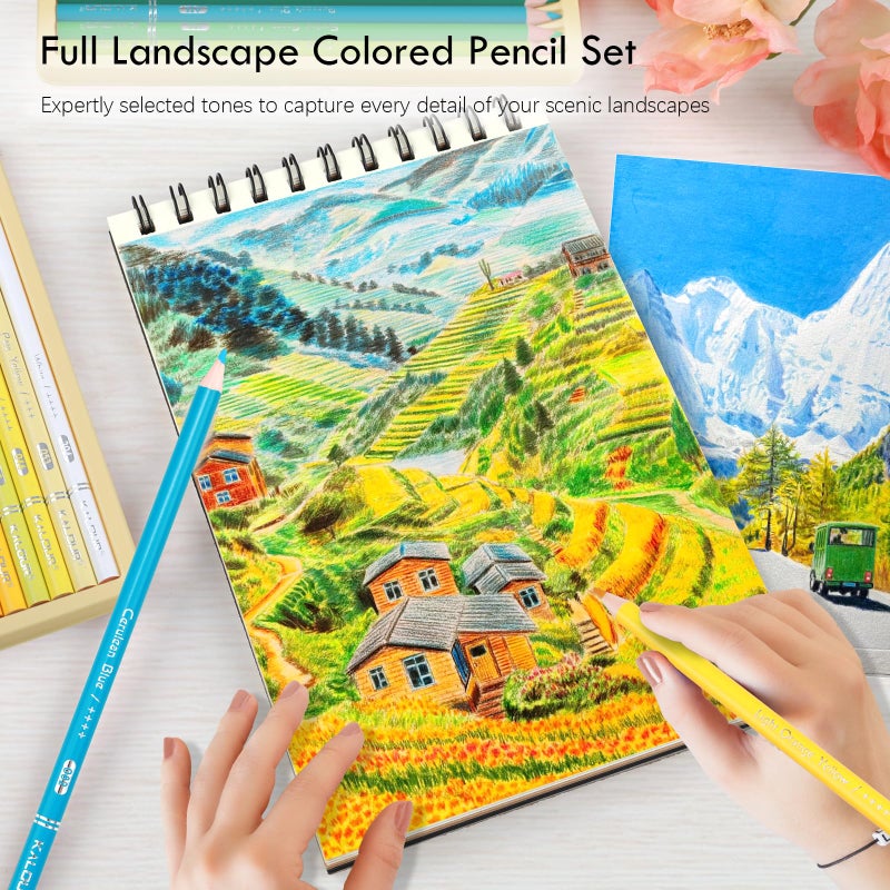 KALOUR PDAS 36-piece Yellow Landscape Colored Pencil Set, Pre-sharpened Wooden Colored Pencils for Adults Artists Beginners Coloring Books Drawing & Sketching - Image 2