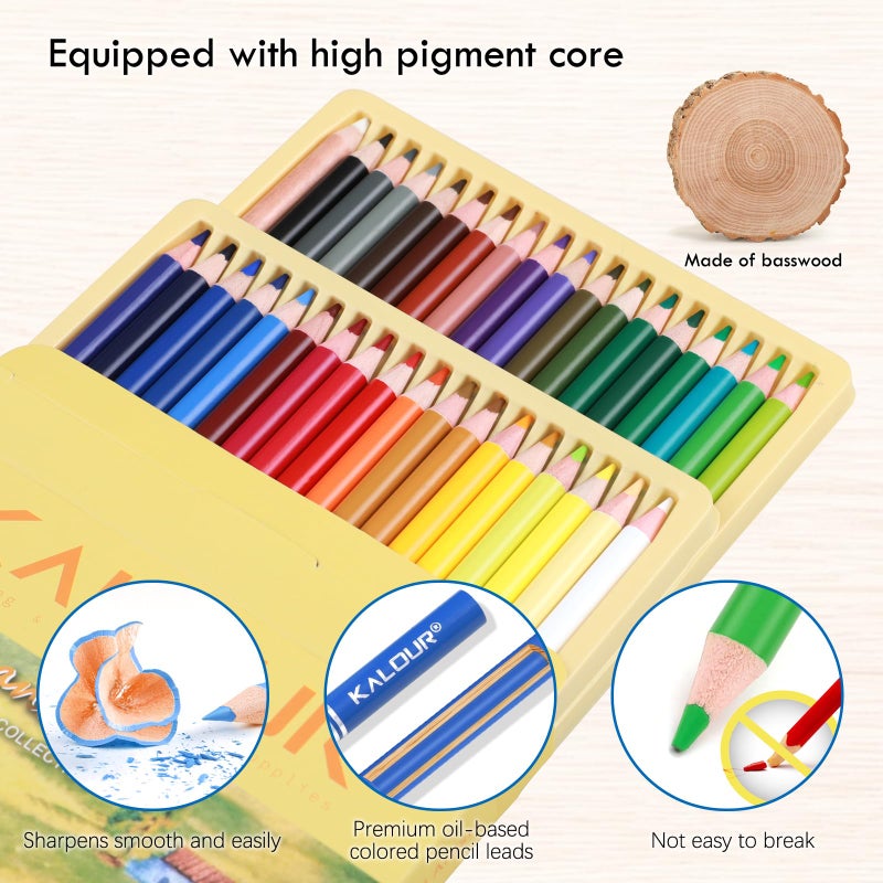 KALOUR PDAS 36-piece Yellow Landscape Colored Pencil Set, Pre-sharpened Wooden Colored Pencils for Adults Artists Beginners Coloring Books Drawing & Sketching - Image 3