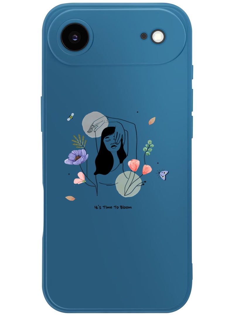 Theodor Protective Slim Fit Case Liquid Silicone Cover with Full Body Protection Anti-Scratch Shockproof Case For Apple iPhone 17 Air (Blue) Bloom2 - Image 1