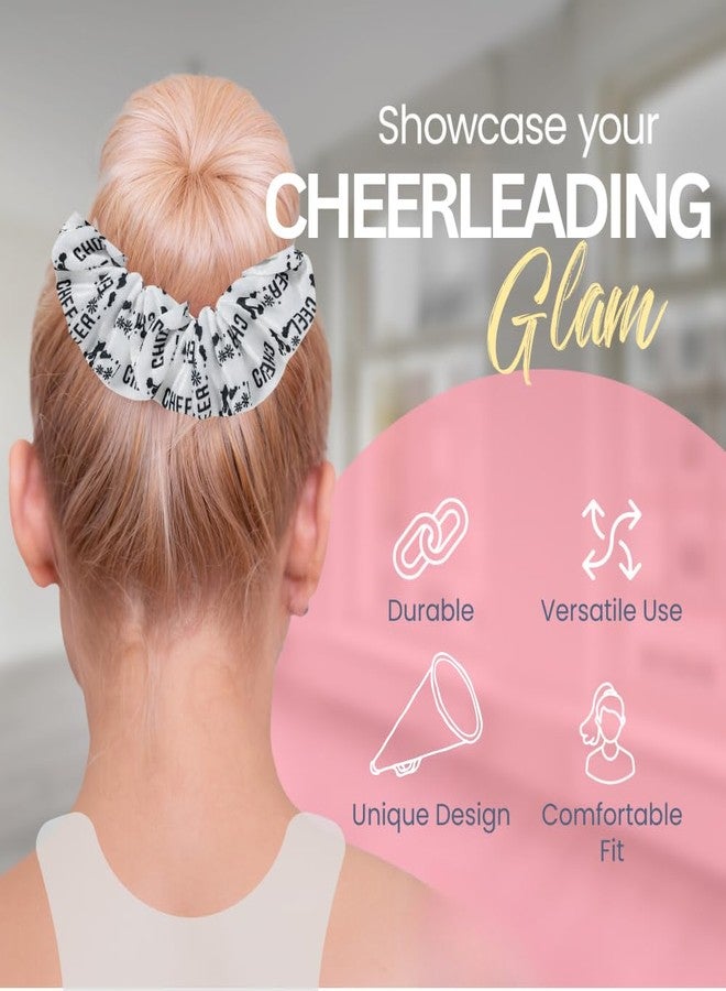 Infinity Collection Cheer Scrunchie – White and Black Cheerleader Hair Accessory with Premium Quality Elastic, Ideal for Cheerleaders, Teams, Spirit Packs, Competitions and Cheer Gifts - Image 2