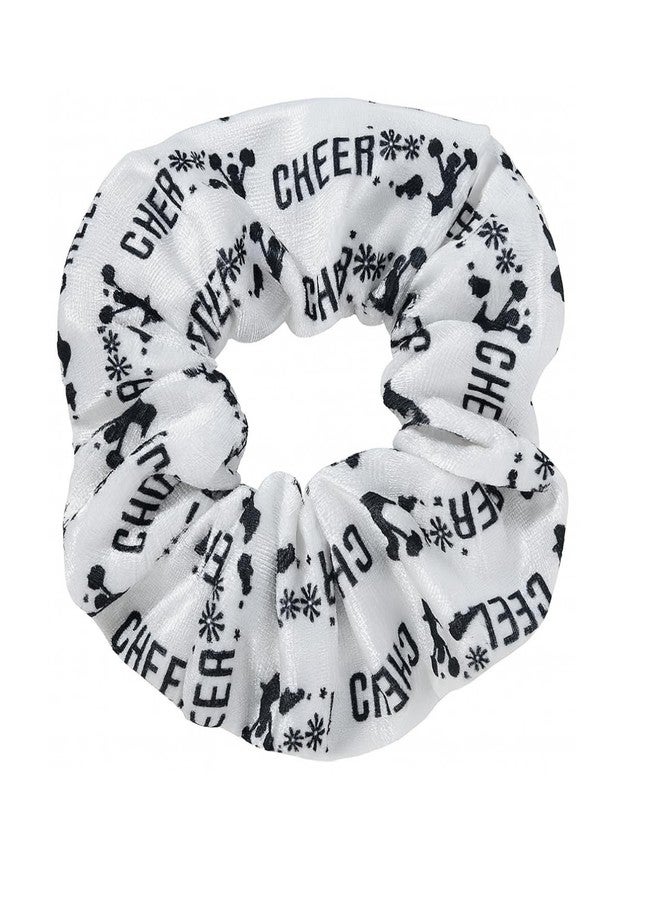 Infinity Collection Cheer Scrunchie – White and Black Cheerleader Hair Accessory with Premium Quality Elastic, Ideal for Cheerleaders, Teams, Spirit Packs, Competitions and Cheer Gifts - Image 1