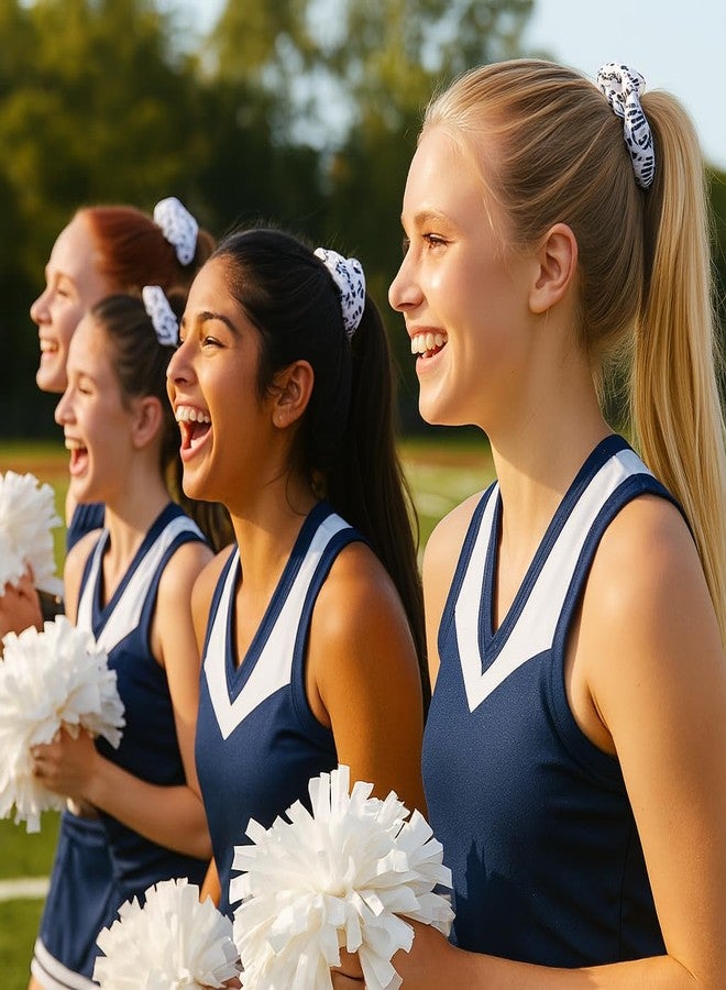 Infinity Collection Cheer Scrunchie – White and Black Cheerleader Hair Accessory with Premium Quality Elastic, Ideal for Cheerleaders, Teams, Spirit Packs, Competitions and Cheer Gifts - Image 3