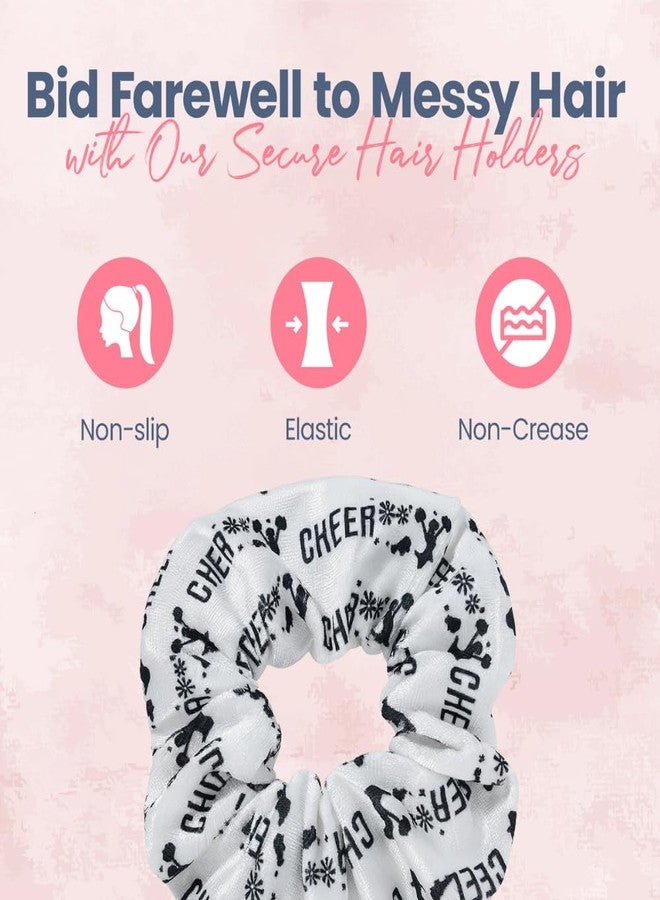 Infinity Collection Cheer Scrunchie – White and Black Cheerleader Hair Accessory with Premium Quality Elastic, Ideal for Cheerleaders, Teams, Spirit Packs, Competitions and Cheer Gifts - Image 4