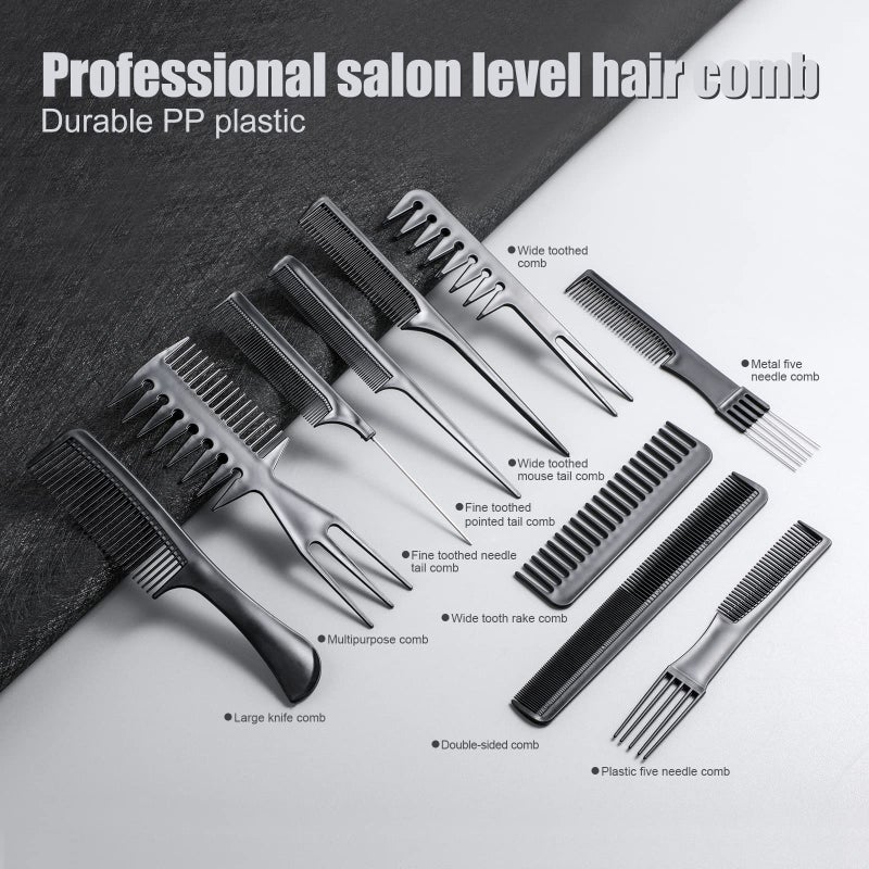 Oneleaf Styling Hair Comb 10PCS Hair Stylists Professional Styling Comb Set Variety Pack Great for All Hair Types & Styles - Image 2