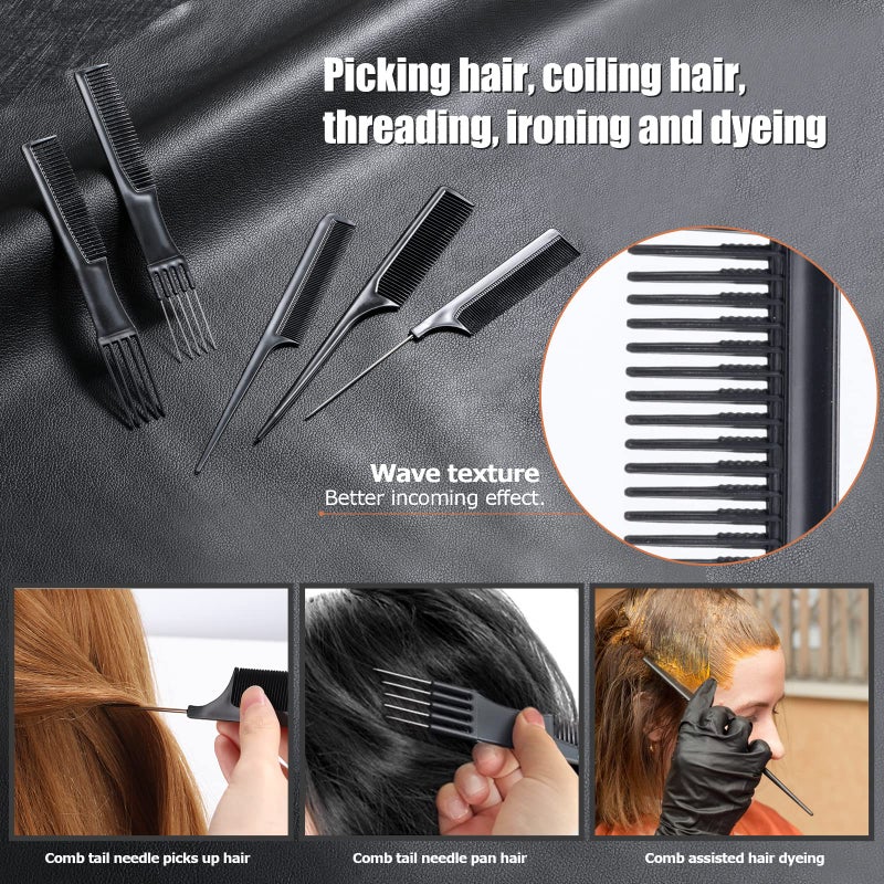 Oneleaf Styling Hair Comb 10PCS Hair Stylists Professional Styling Comb Set Variety Pack Great for All Hair Types & Styles - Image 3