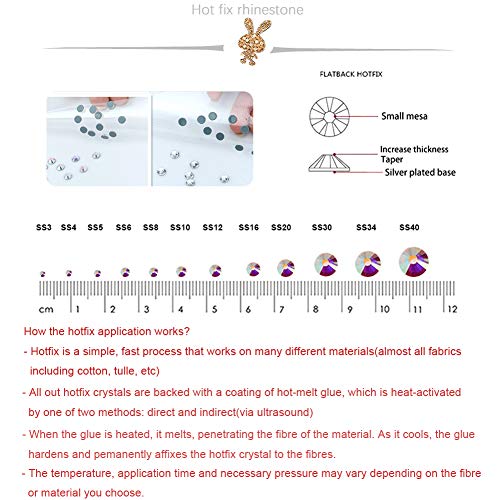 Dowarm Hotfix Crystal AB Rhinestones, HotFix AB Stones Crystals for Crafts Clothes, Flatback Glass Crystal Rhinestone Gems for Decoration SS30 288 Pieces - Image 3