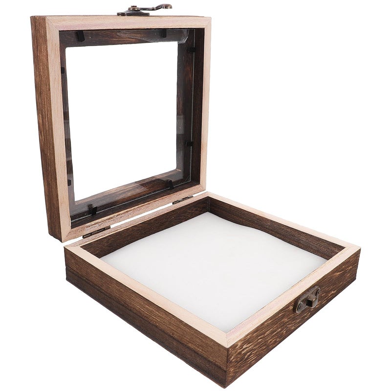 Dark Wood Shadow Box 15x15x4.5cm Insect Specimen Case For Butterfly Display Home Decor - Image 2