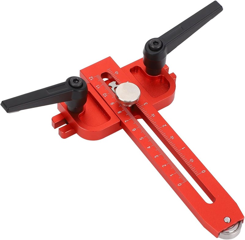 FTVOGUE Table Saw Jig Guides, Aluminum Alloy, Roller Workbench Fence with Dual Scale for Precision Locating in Woodworking Projects (Red) - Image 2