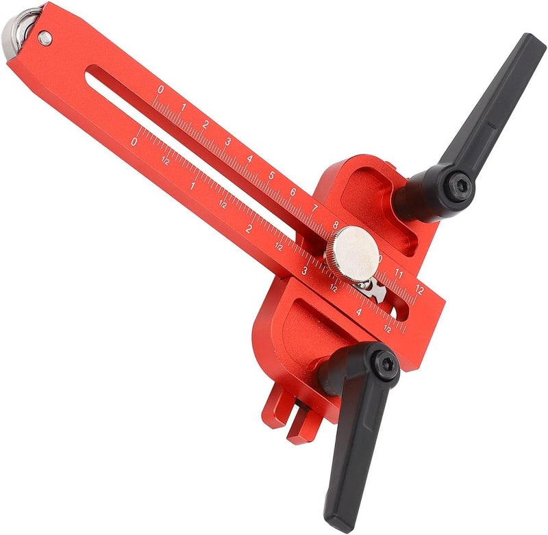 FTVOGUE Table Saw Jig Guides, Aluminum Alloy, Roller Workbench Fence with Dual Scale for Precision Locating in Woodworking Projects (Red) - Image 3