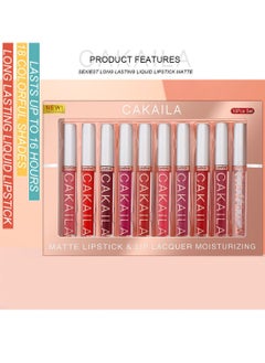 CAKAILA 10Pcs Matte Liquid Lipstick Set Contains Smooth Lip Lacquer Moisturizing Long Lasting Waterproof Velvet High Pigmented Lip Makeup Set for Women  - Image 2