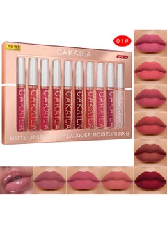 CAKAILA 10Pcs Matte Liquid Lipstick Set Contains Smooth Lip Lacquer Moisturizing Long Lasting Waterproof Velvet High Pigmented Lip Makeup Set for Women  - Image 1