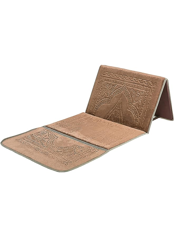 بروماس سجادة مع دعم للظهر/كرسي أرضي للتأمل قابل للطي وجيب للحمل (قهوة) - Image 1