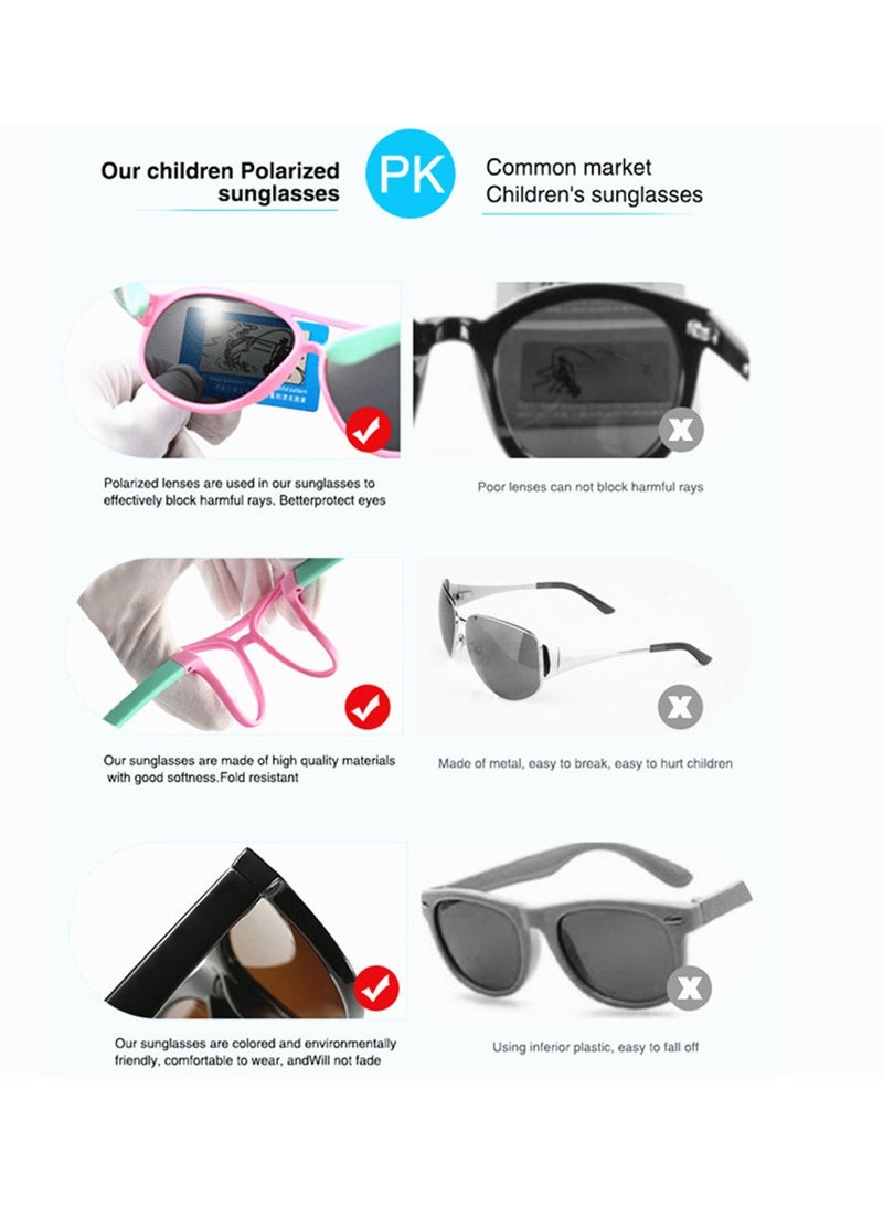 Kids Polarized Sunglasses Rubber Flexible Shades for Girls Boys Age 3-9 - Image 3