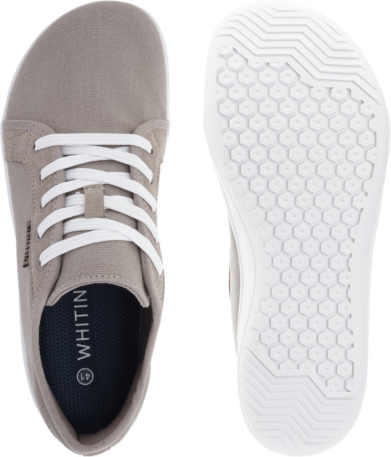 WHITIN Men's Canvas Barefoot Shoes | Wide Toe-Box | Zero-Drop Sole Size 9.5 Brown Grey 43 - Image 5