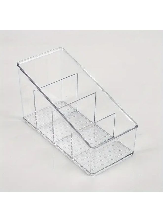 منظم مكتب بلاستيكي من 4 أقسام قطعة واحدة للمنزل والمكتب عن بعد حامل فرش مكياج - Image 3