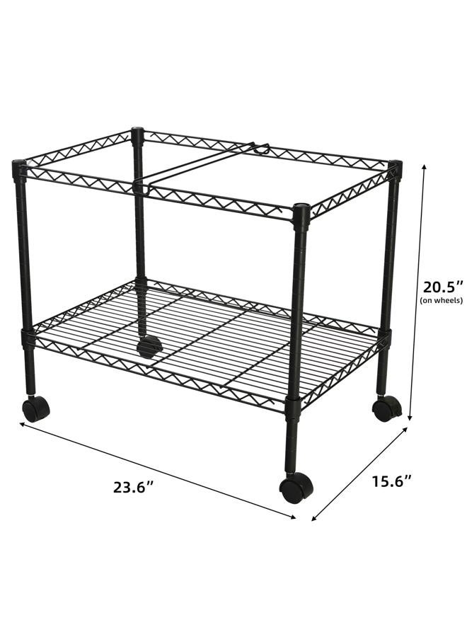 Finnhomy Premium 1-Tier Metal Rolling File Cart for Letter Size and Legal Size Folder, Black - Image 3