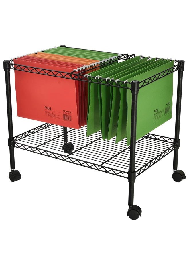 Finnhomy Premium 1-Tier Metal Rolling File Cart for Letter Size and Legal Size Folder, Black - Image 1