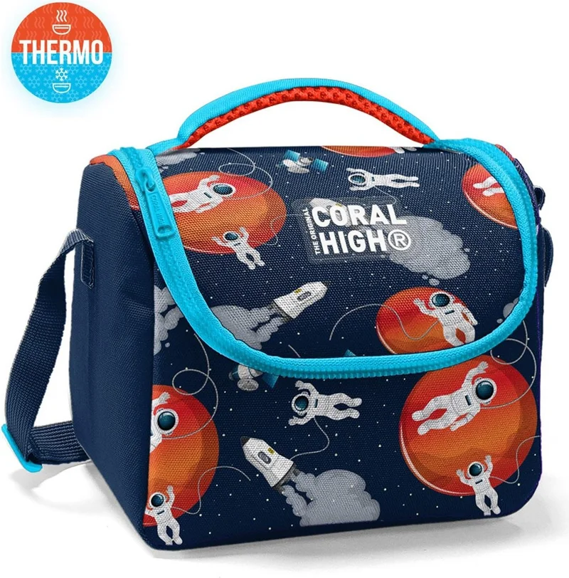 كورال هاي Kids Navy Blue Astronaut Patterned Thermo Lunchbox 11893