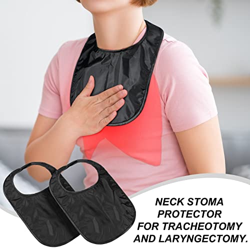 Oudain 3 Pcs Tracheostomy Shower Cover Waterproof Laryngectomy Neck Stoma Protector Breathable Adjustable Tracheotomy Cover(Black) - Image 3