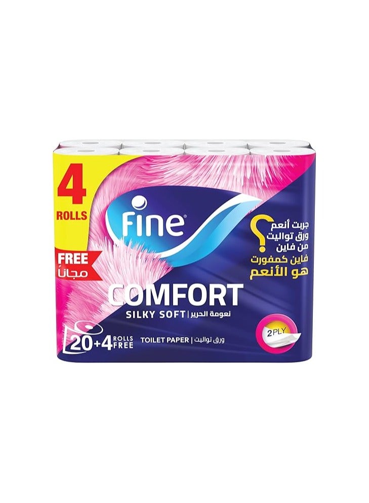 فاين كومفورت حريري ناعم 24 لفة ورق تواليت طبقتين