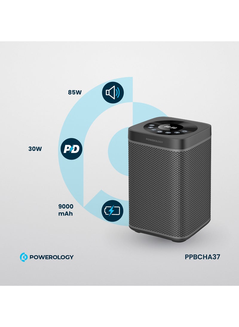 Powerology 90000mAh Portable Generator Integrated with Hi-Fi Sound System and 300W AC Power / Portable Sound System - Black  - Image 2