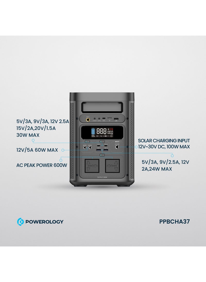 Powerology 90000mAh Portable Generator Integrated with Hi-Fi Sound System and 300W AC Power / Portable Sound System - Black  - Image 4