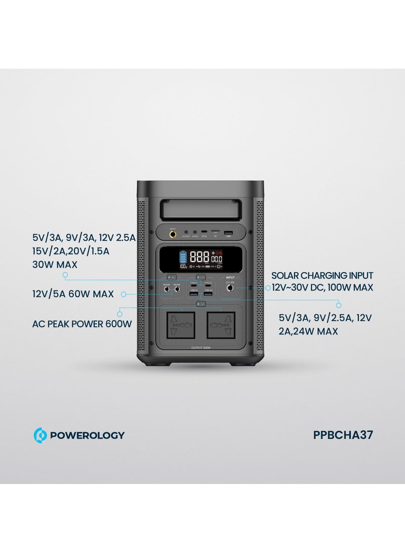 Powerology 90000mAh Portable Generator Integrated with Hi-Fi Sound System and 300W AC Power / Portable Sound System - Black - Image 5