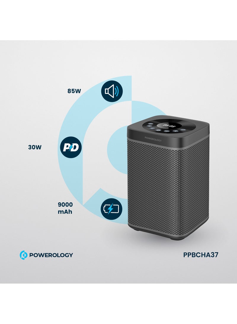 Powerology 90000mAh Portable Generator Integrated with Hi-Fi Sound System and 300W AC Power / Portable Sound System - Black - Image 3