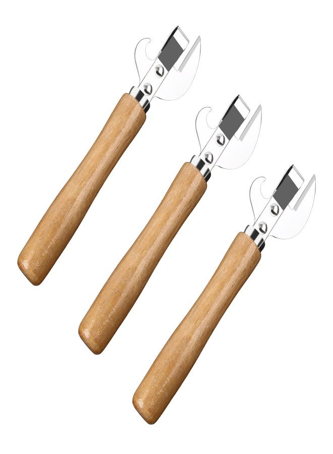Vagocom 3Pcs Stainless Steel Can Opener,Traditional Smooth Edge Manual Hand Held Can Opener,Kitchen Stab Can & Tin Opener and Corkscrew for Women Gift - Image 1