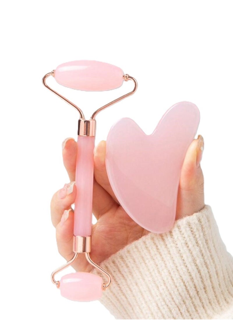 Generic - Gua Sha Roller Facial Massage Tool Set to Keep Skin Tight from Sagging and Wrinkles Random Color - Image 1