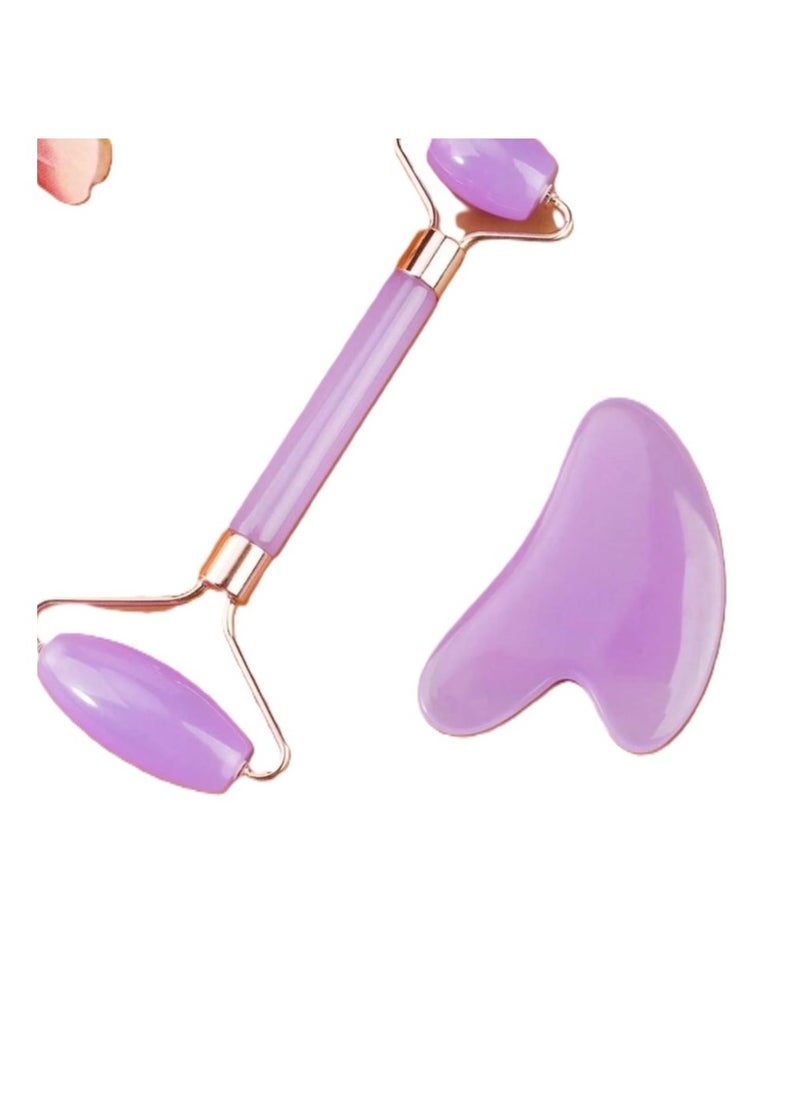 Generic - Gua Sha Roller Facial Massage Tool Set to Keep Skin Tight from Sagging and Wrinkles Random Color - Image 1