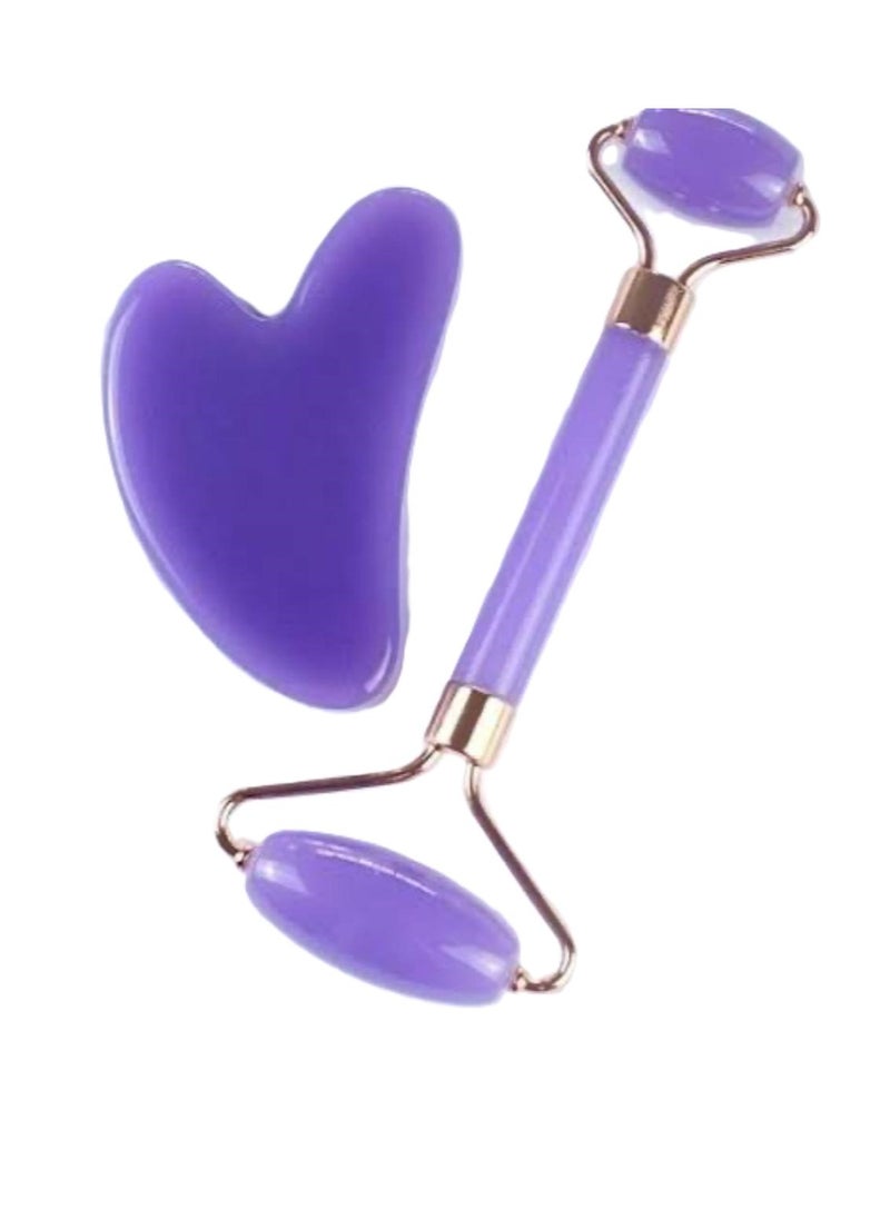 Generic - Gua Sha Roller Facial Massage Tool Set to Keep Skin Tight from Sagging and Wrinkles Random Color - Image 1