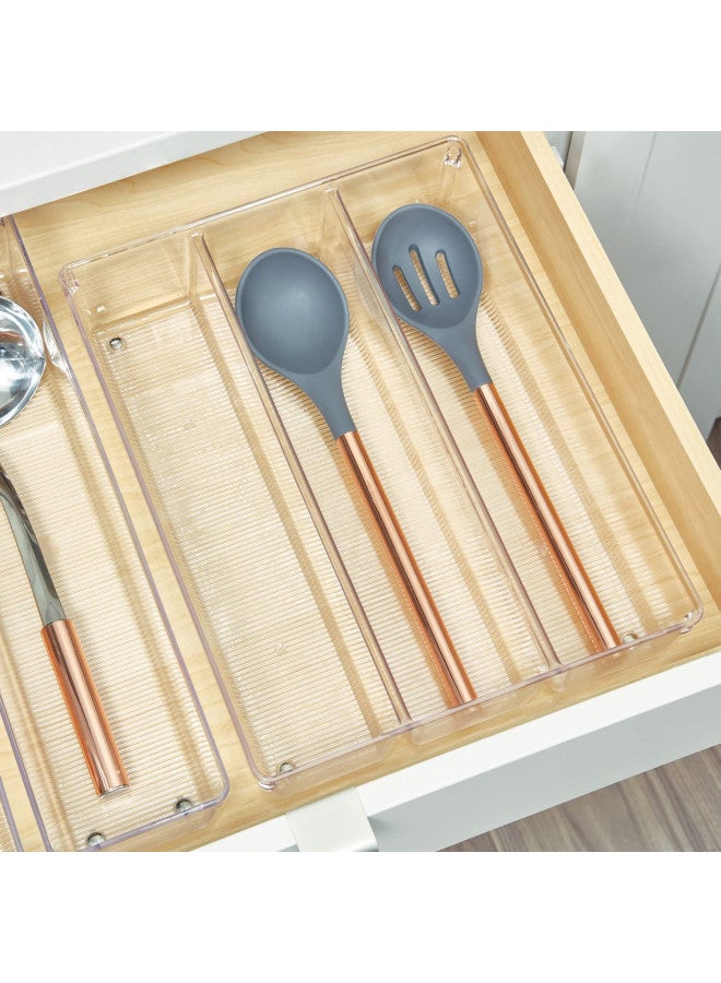 IDesign منظم درج المطبخ iDesign Linus للأدوات الفضية، والملاعق، والأدوات - شفاف 13.8" x 10.5" x 3" - Image 3