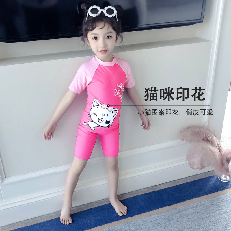 إسكدنيا Children'S Swimwear Boys' Girls' Sleeve Long And Short Sleeve Beach Sunscreen Fashion Baby'S Cute Swimwear - Image 4