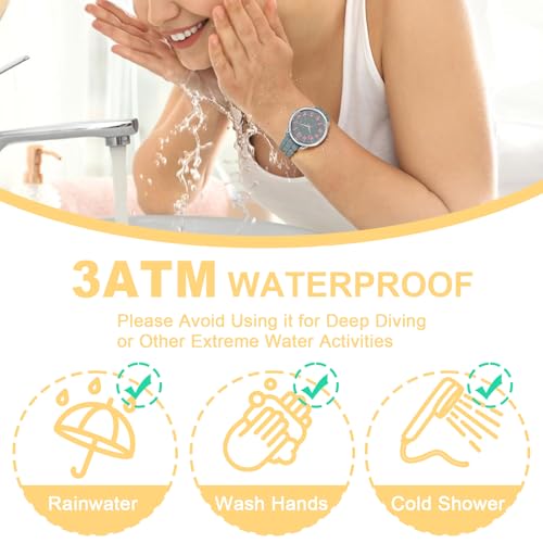 Asan Ge 36MM Women's Watch - Comfortable Silicone Band, 3ATM Water Resistant, Scratch Resistant, Accurate Japanese Quartz - Stylish & Reliable,Women's Wrists Large Face Watch Easy to Read (Grey) - Image 5