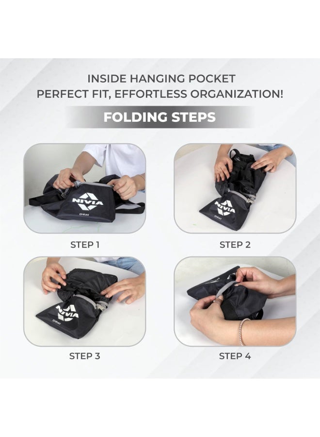 Nivia Enfold 2.0 Duffle Polyester Gym Bags, Adjustable Shoulder Bag for Men, Unisex Sports Carry Bag, 18L Quick Access Pocket, Black - Orange (Black-Grey),Capacity-18 liters - Image 5