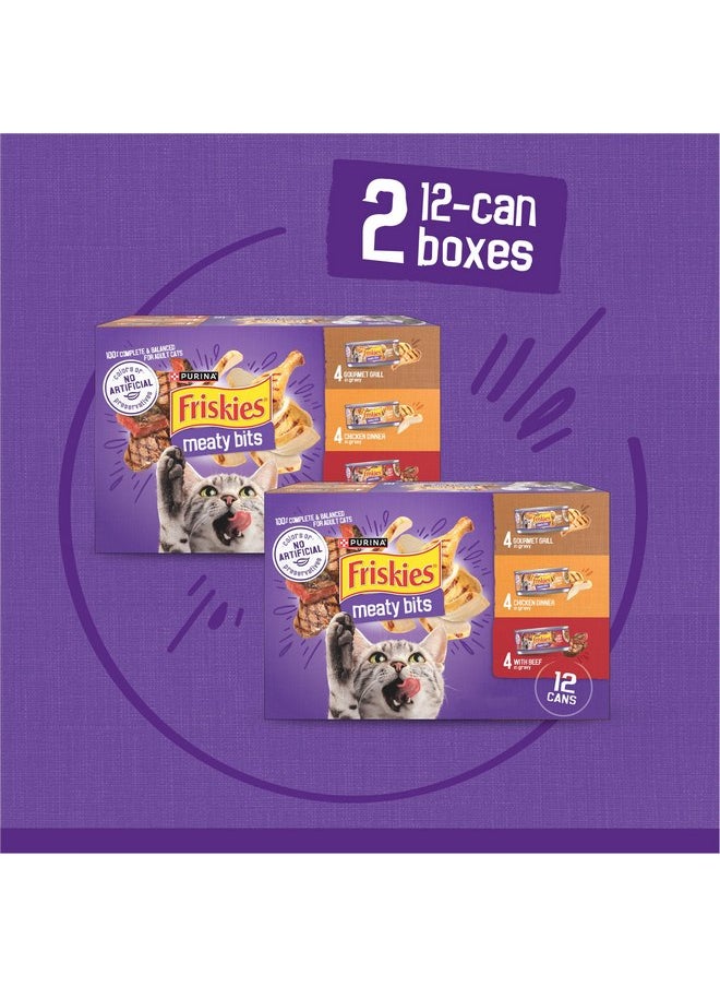 فريسكس طعام القطط الرطب Purina Friskies Gravy، عبوة متنوعة من قطع اللحوم - (عبوتين من 12 قطعة) علب سعة 5.5 أونصة  - Image 3