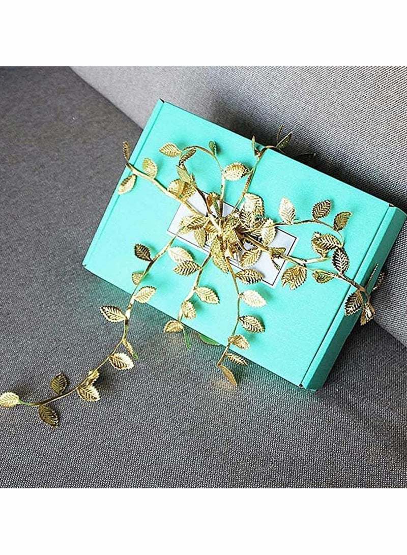 Excefore Leaves Ribbon Trim Rope Gold 10M, Artificial Vines Fake Hanging Plants Artificial Olive Leaf Silk Ivy Garlands Leaves Ribbon for Home Wedding New Year Party Decoration - Image 5
