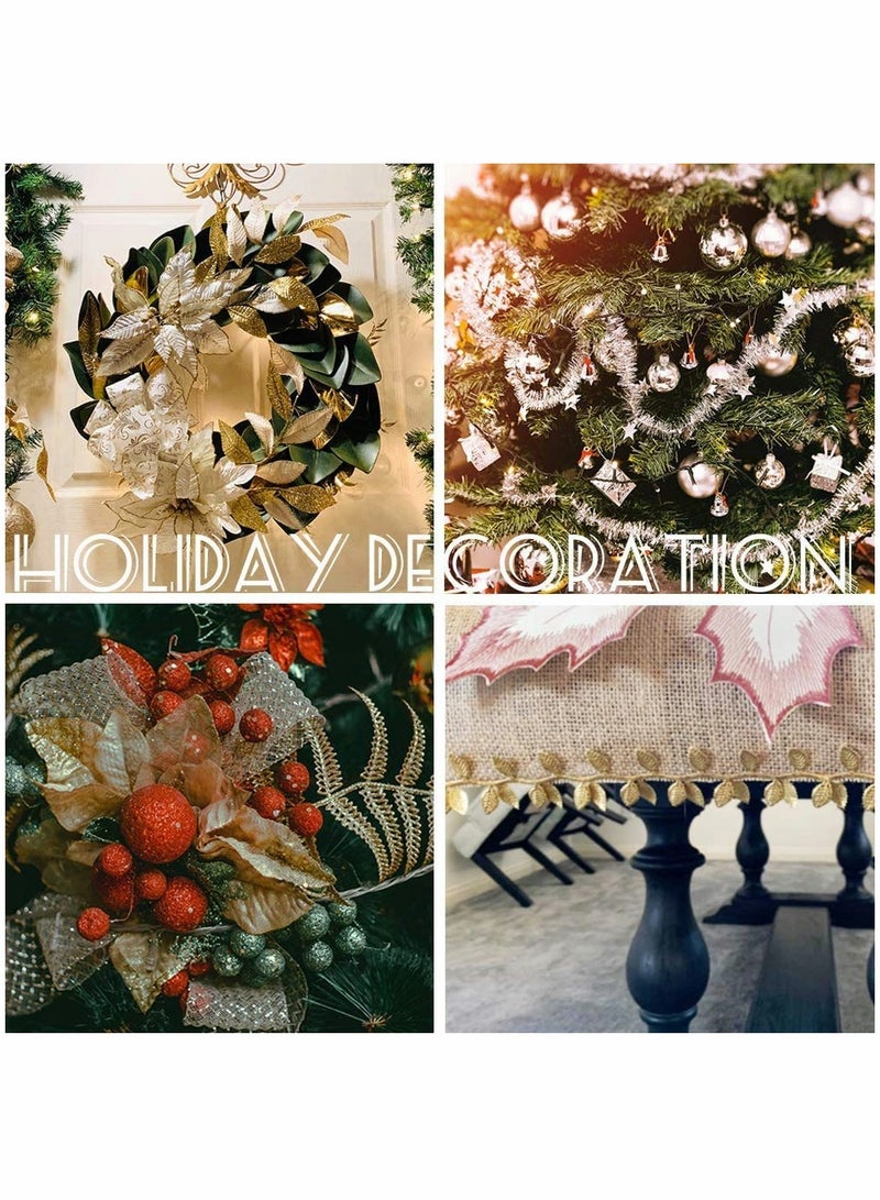 Excefore Leaves Ribbon Trim Rope Gold 10M, Artificial Vines Fake Hanging Plants Artificial Olive Leaf Silk Ivy Garlands Leaves Ribbon for Home Wedding New Year Party Decoration - Image 4