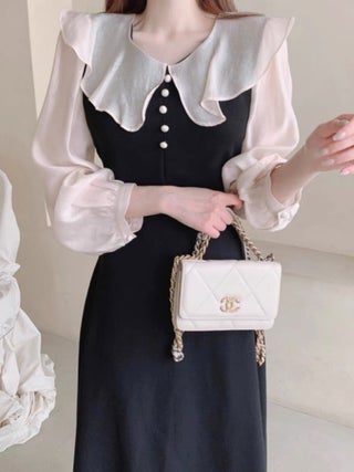 Generic Early Spring New Dress 2024 French Elegant Chanel Style All-Match  Black Stitching Fake Two-Piece Long Sleeve Dress | Best Price KSA | Riyadh,  Jeddah